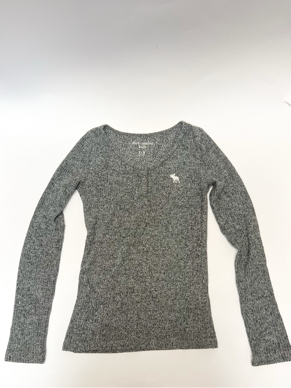 Abercrombie Kids Charcoal Ribbed Henley Top